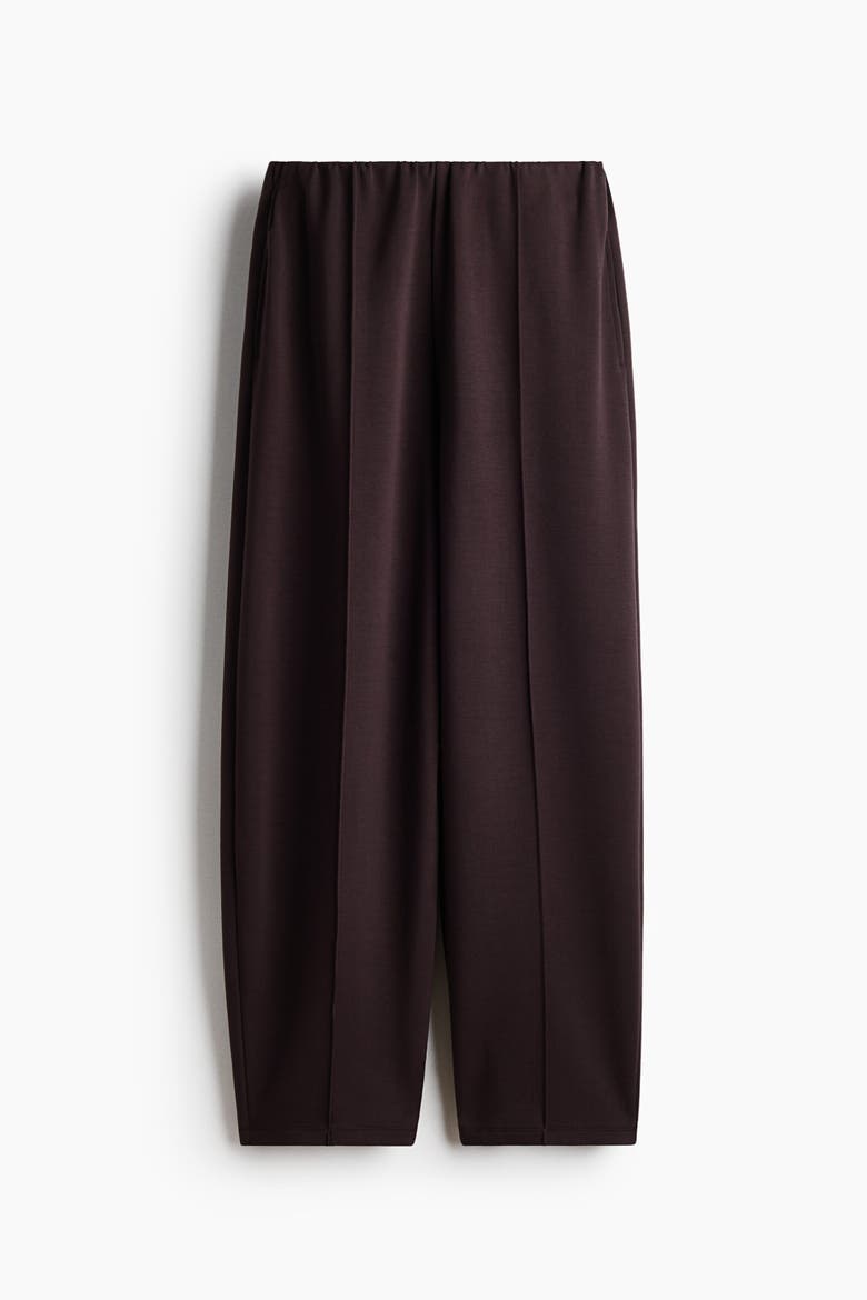 Viscose-blend Barrel-leg Pants, Alternate, color, Dark brown