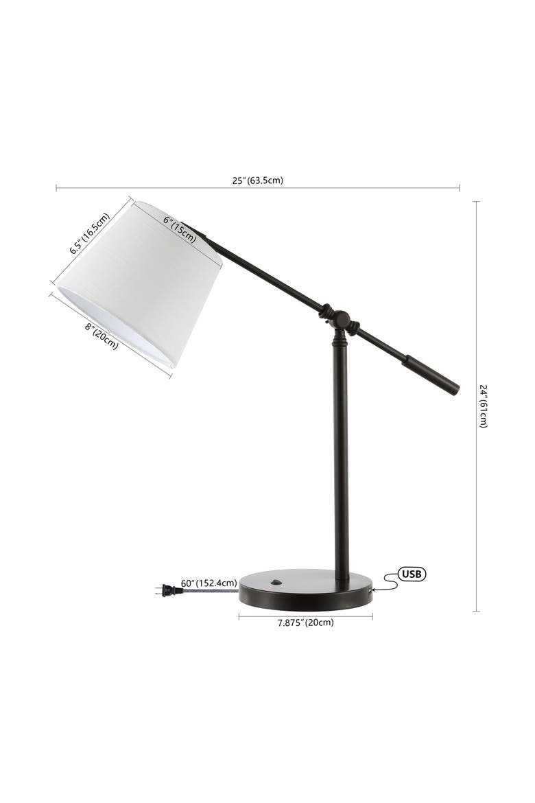 Troy 24" Classic Contemporary Iron LED Task Lamp with USB Charging Port, Oil Rubbed Bronze, Alternate, color, Oil Rubbed Bronze