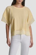 DKNY Mixed Media Dolman Sleeve Top