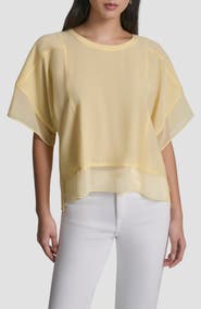 DKNY Mixed Media Dolman Sleeve Top