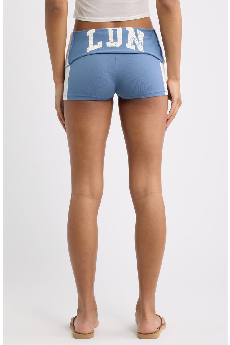 Foldover Stretch Cotton Mini Shorts, Alternate, color, MULTI