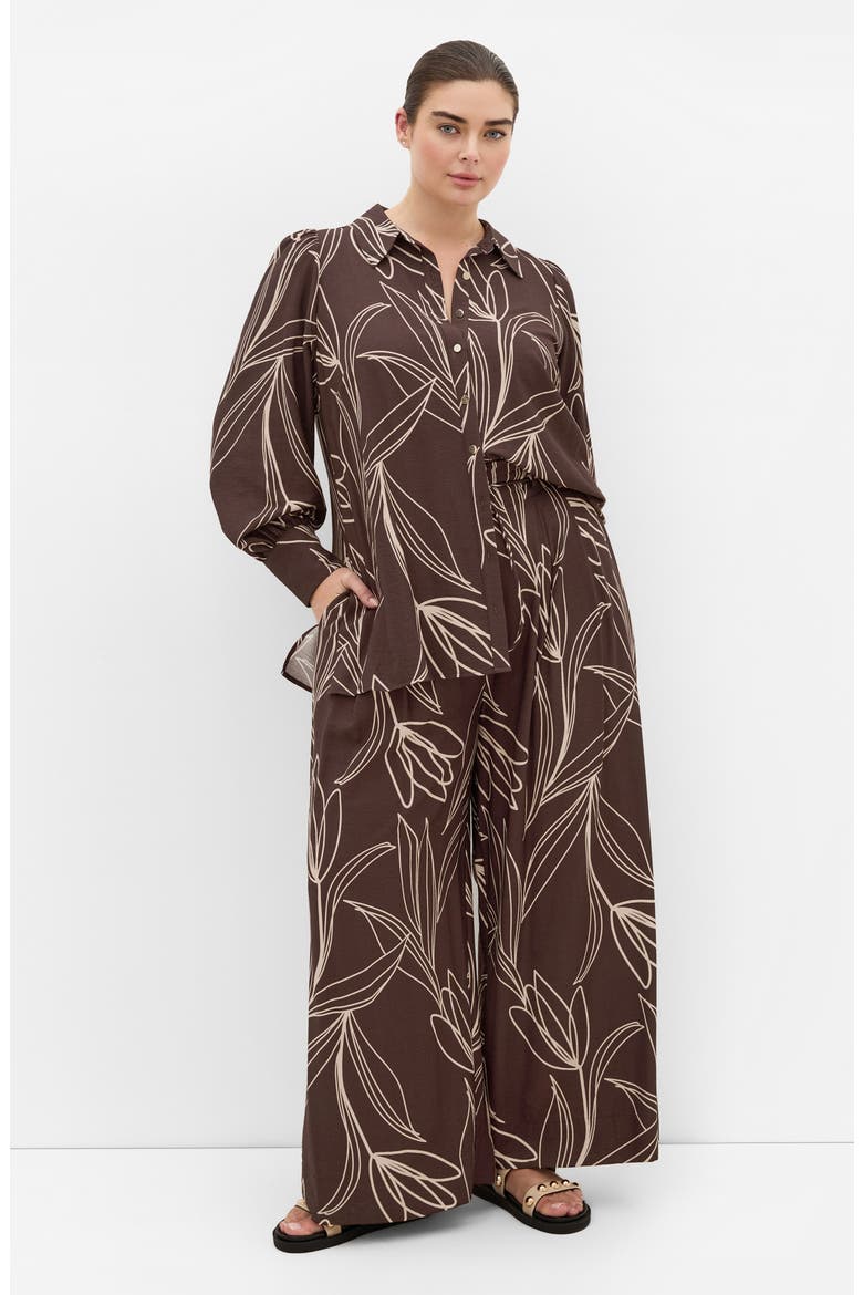 Athena Mixed Print Wide Leg Pants, Alternate, color, CHOC/ BLOOM