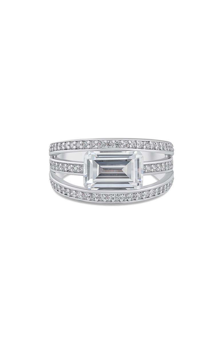 CZ by Kenneth Jay Lane Pavé Three-Row Ring, Main, color, 