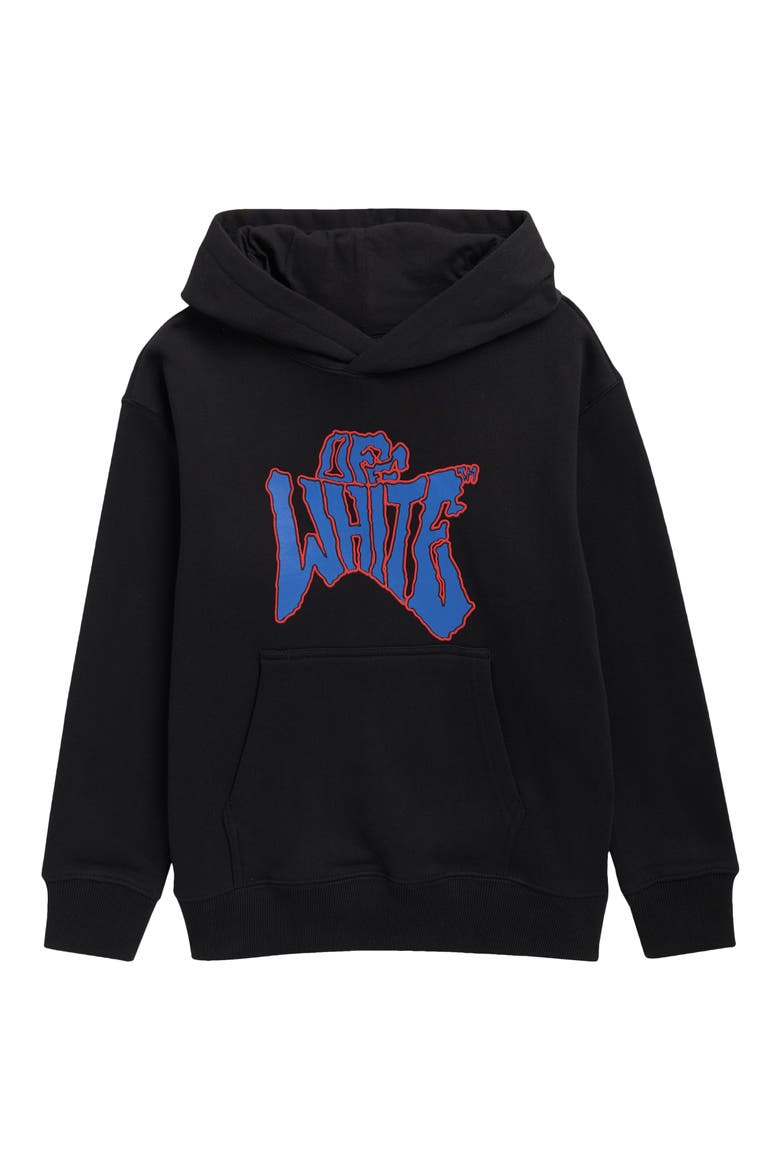 Kids' Graffiti Logo Cotton Hoodie, Main, color, BLACK