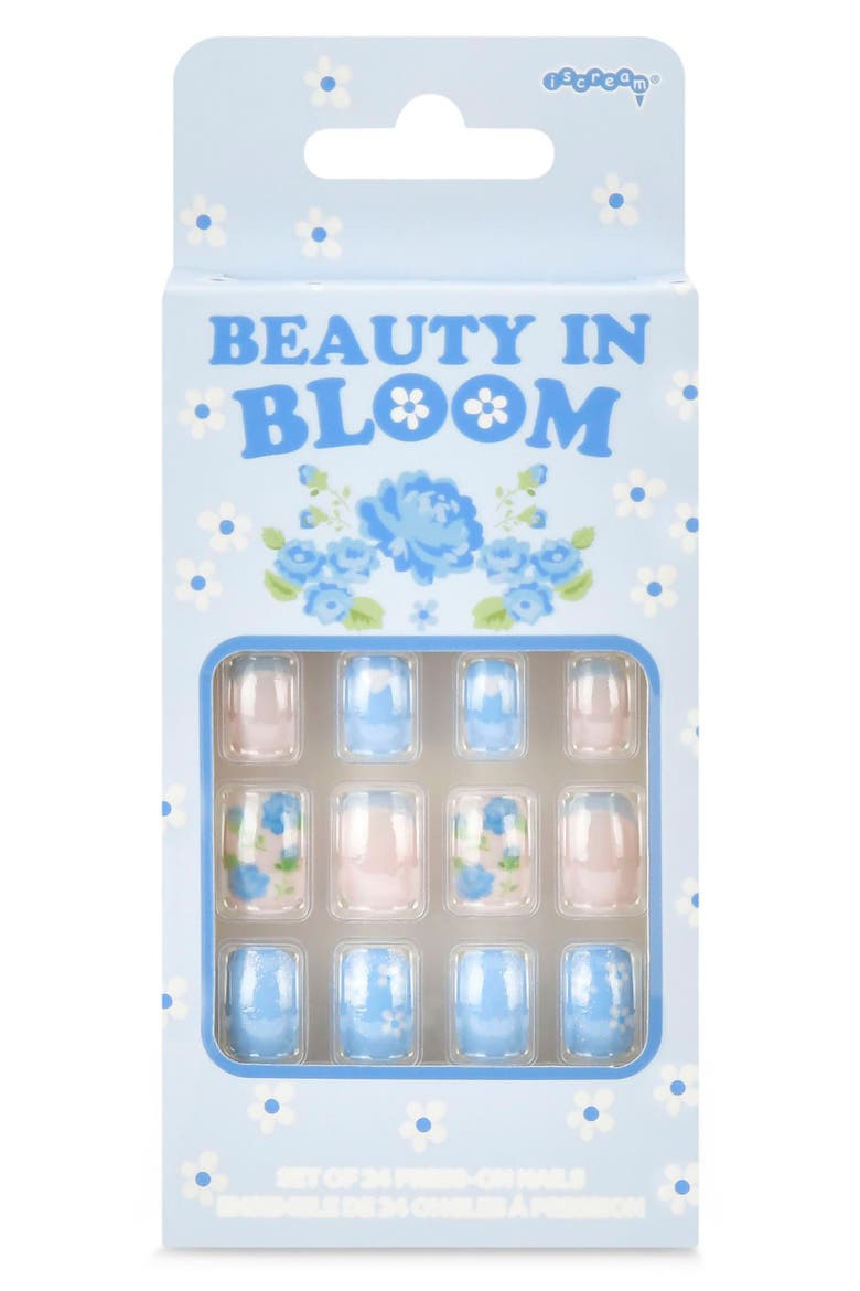 Kids' Beauty in Bloom Press On Nails, Main, color, BLUE MULTI