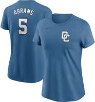 Nike Women's Nike CJ Abrams Blue Washington Nationals 2025 City Connect Fuse Name & Number 2.0 T-Shirt