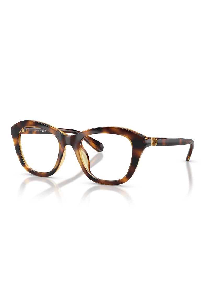 50mm Small Cat Eye Optical Glasses, Alternate, color, HAVANA / DEMO LENS