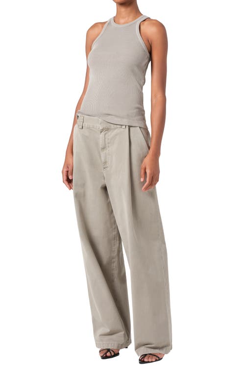 Agolde Poppy Fine-ribbed Tank Top In Drab