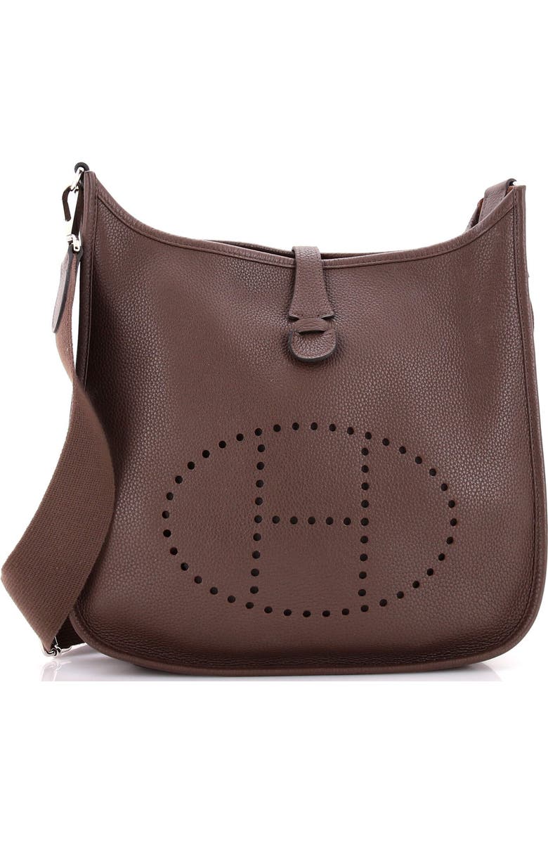 Pre-Owned Hermes Evelyne Bag Gen III Clemence PM, Main, color, Chocolat
