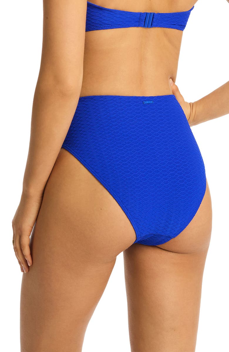 Sea Level Retro High Waist Bikini Bottoms, Alternate, color, Cobalt