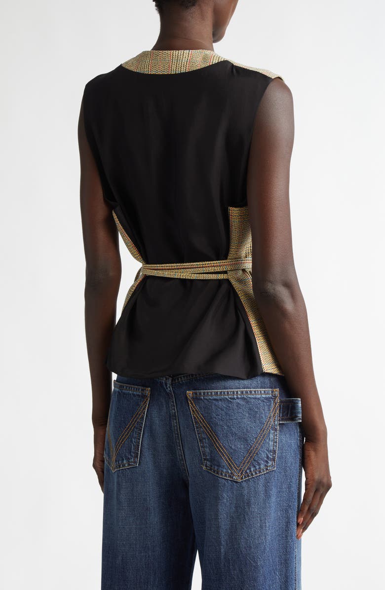 Bottega Veneta Distorted Prince of Wales Belted Vest, Alternate, color, 