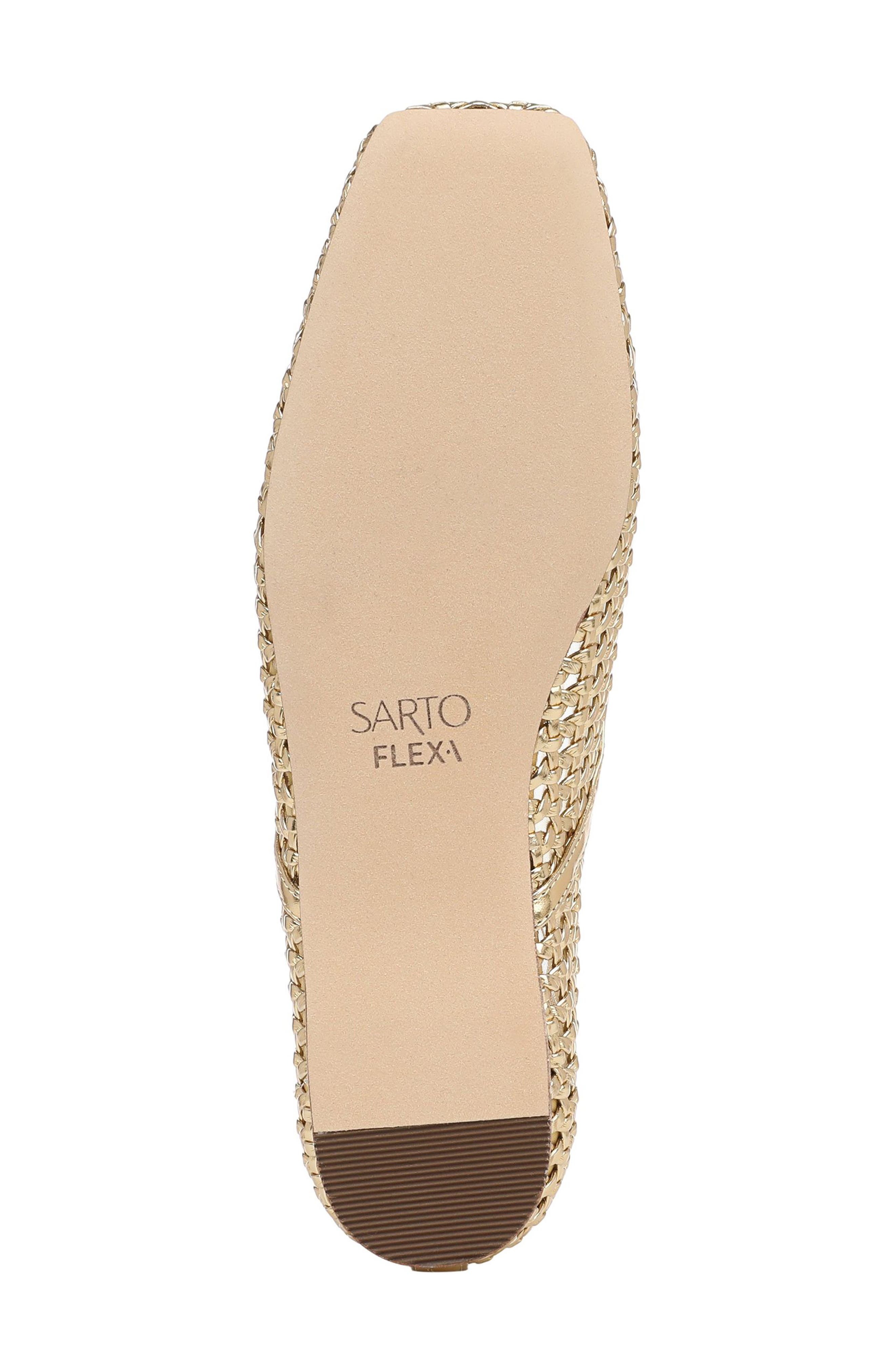 SARTO by Franco Sarto Flexa Square Toe Mesh Flat, Alternate, color, Gold