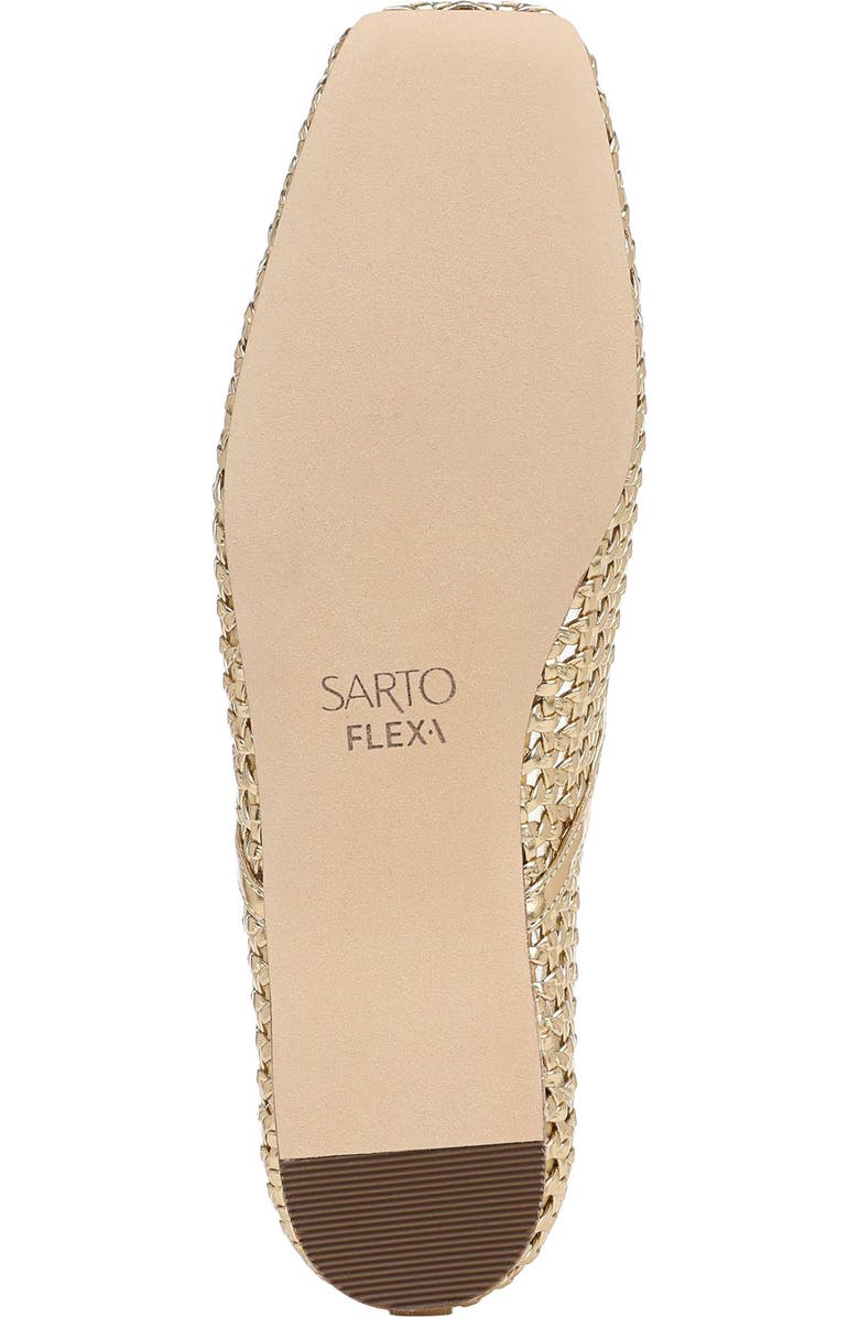 SARTO by Franco Sarto Flexa Square Toe Mesh Flat, Alternate, color, Gold