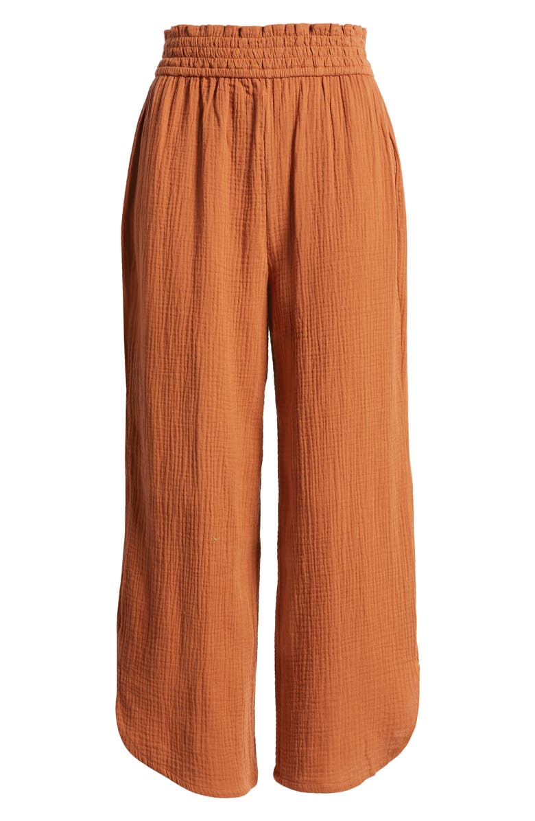 Marine Layer Corinne Wide Leg Cotton Gauze Pants, Alternate, color, 