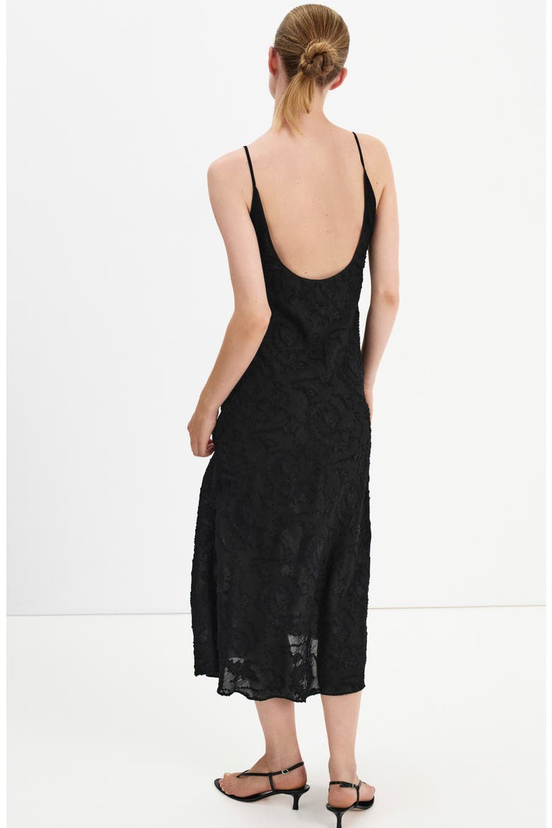 Embroidered Chiffon Slipdress, Alternate, color, BLACK