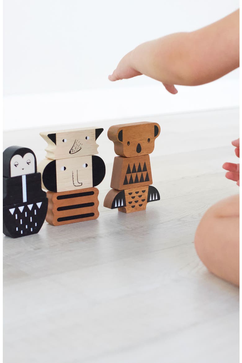 Woodland Memory Game and Animal Building Tower Bundle, Alternate, color, Woodland