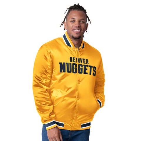 Men's Starter  Yellow Denver Nuggets Reversible Satin Full-Snap Varsity Jacket