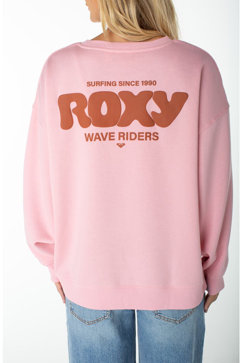 Morning Stroll Oversize Logo Graphic Sweatshirt, Alternate, color, CORAL BLUSH