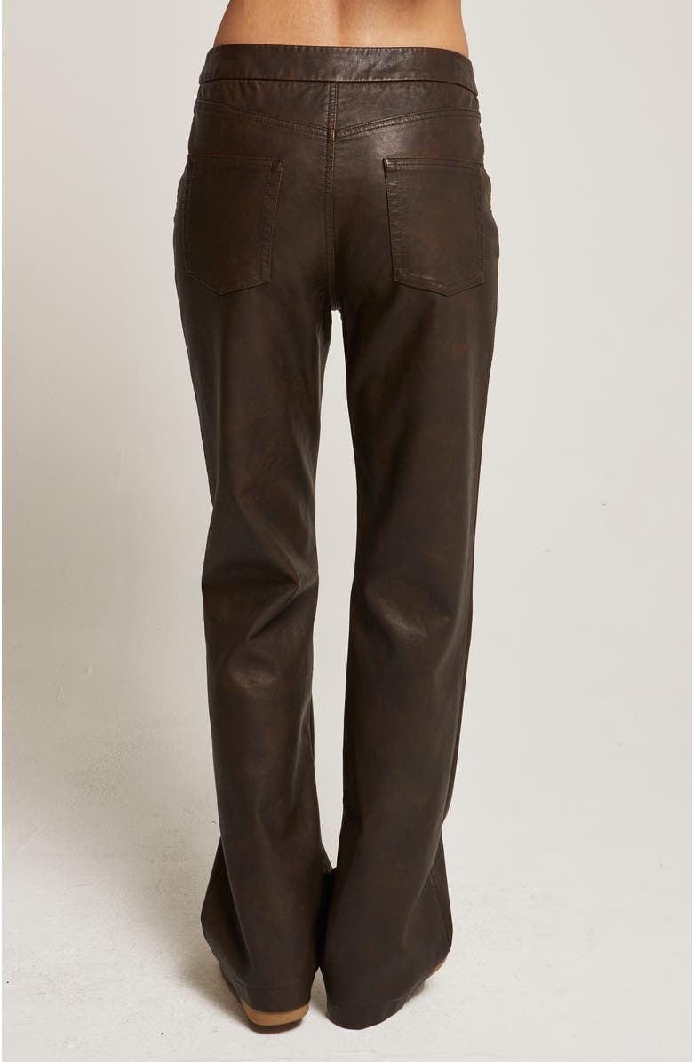 CRESCENT Washed Faux Leather Pants, Alternate, color, Brown