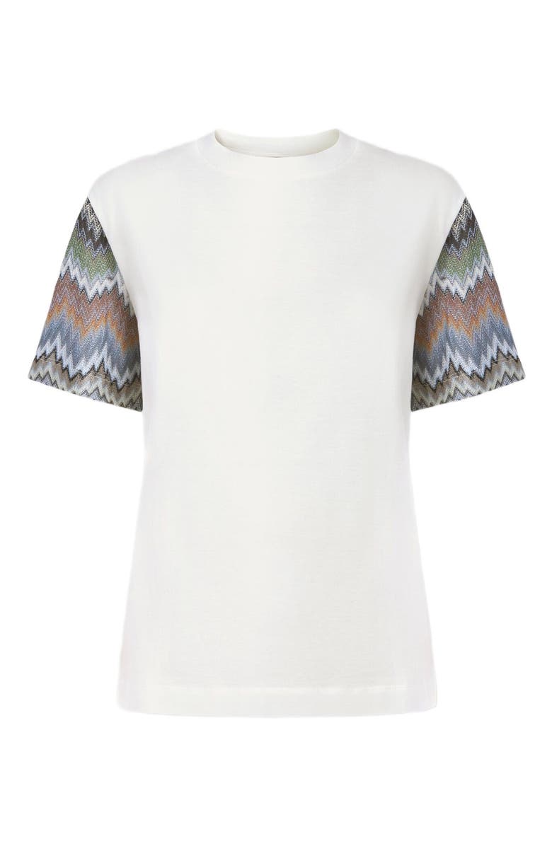 Missoni Cotton Jersey Crewneck T-shirt With Contrast Sleeves, Alternate, color, Green& Brown