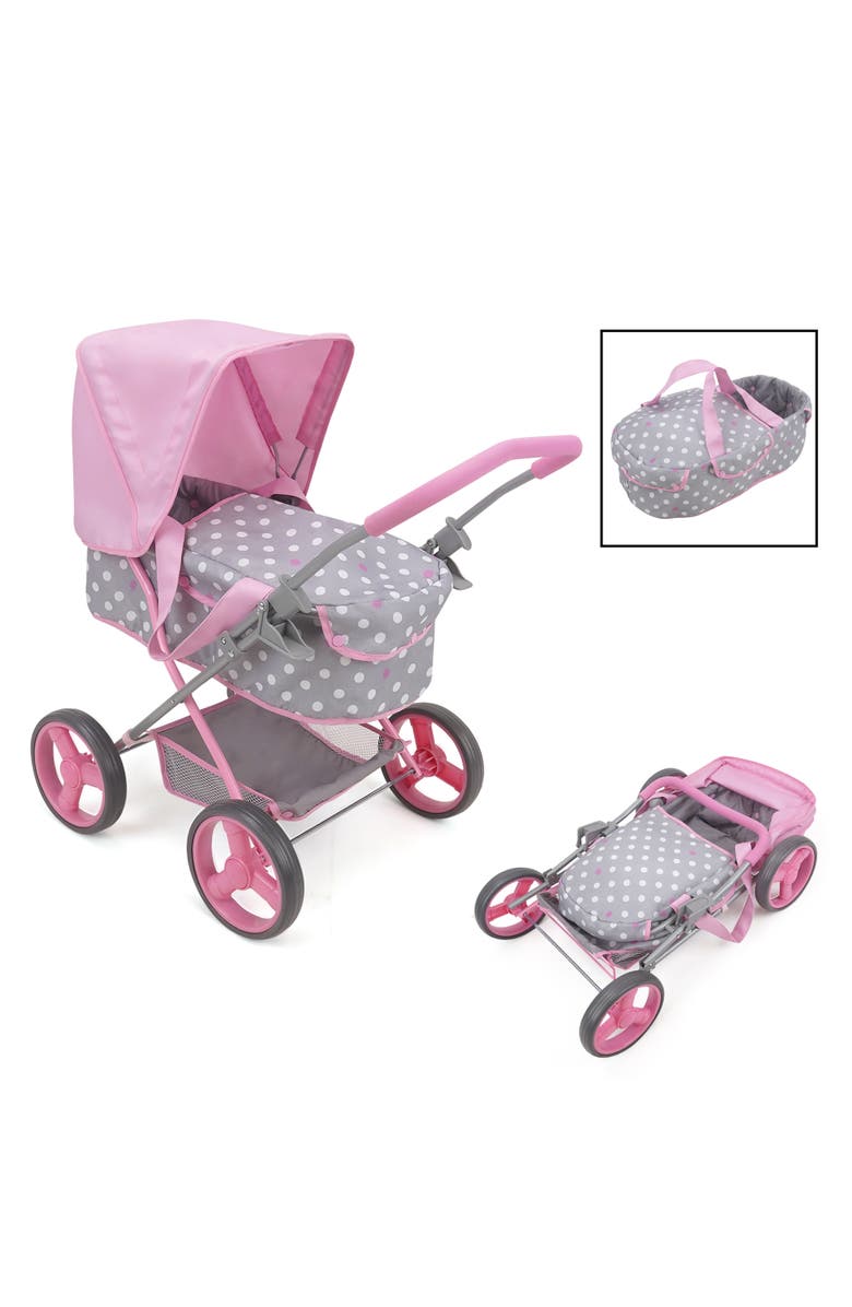 509 Crew Cotton Candy Pink Doll Pram Fits Dolls 18'', Alternate, color, Multicolored