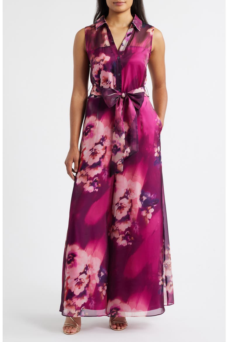 Floral Sleeveless Wide Leg Jumpsuit, Main, color, PURPLE MULTI