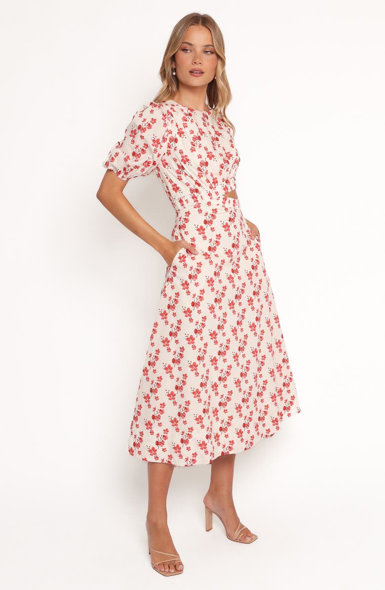 Petal & Pup Aminah Floral Puff Sleeve Maxi Dress, Alternate, color, Red Floral