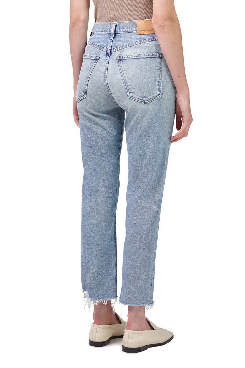 Daphne High Waist Raw Hem Crop Stovepipe Jeans, Alternate, color, CHECKMATE