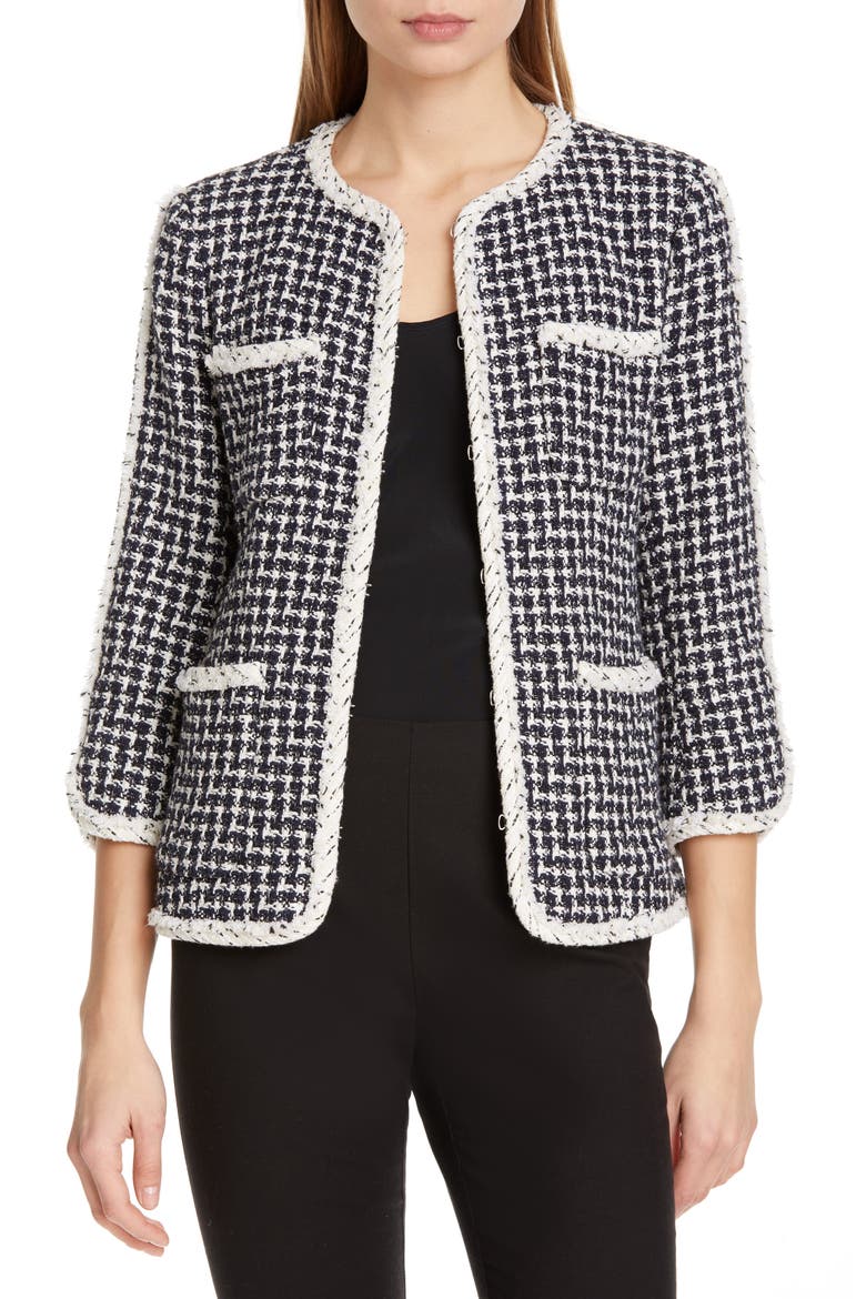 Tweed Jacket, Main, color, BLACK COMBO