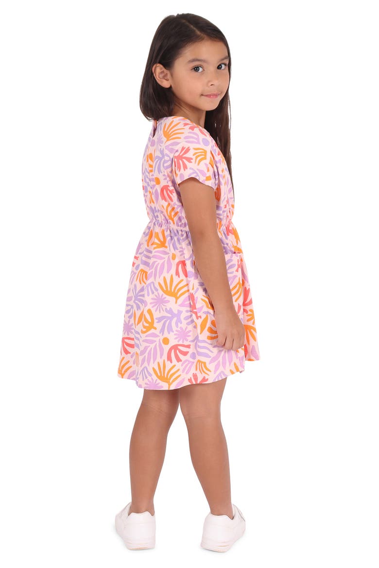 Kids' Abstract Print Cotton Dress, Alternate, color, LILAC
