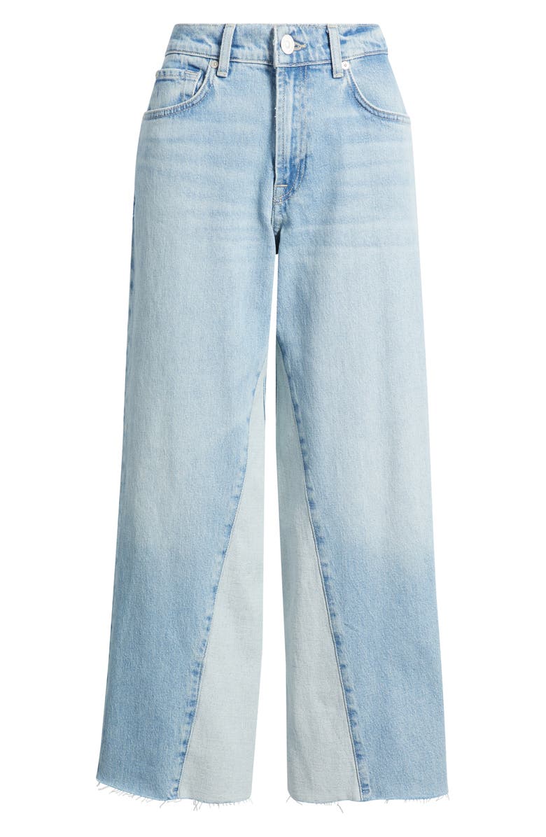 7 For All Mankind Stovepipe Two-Tone High Waist Ankle Straight Leg Jeans, Alternate, color, Seabreeze
