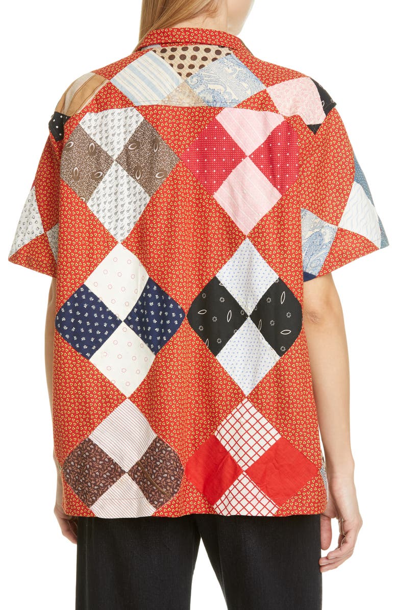 Bode Patchwork Cotton Shirt, Alternate, color,