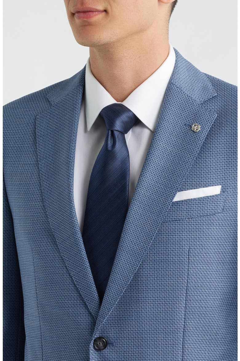 Hutson Slim Fit Medium Blue Textured Virgin Wool Sport Coat, Alternate, color, BLUE