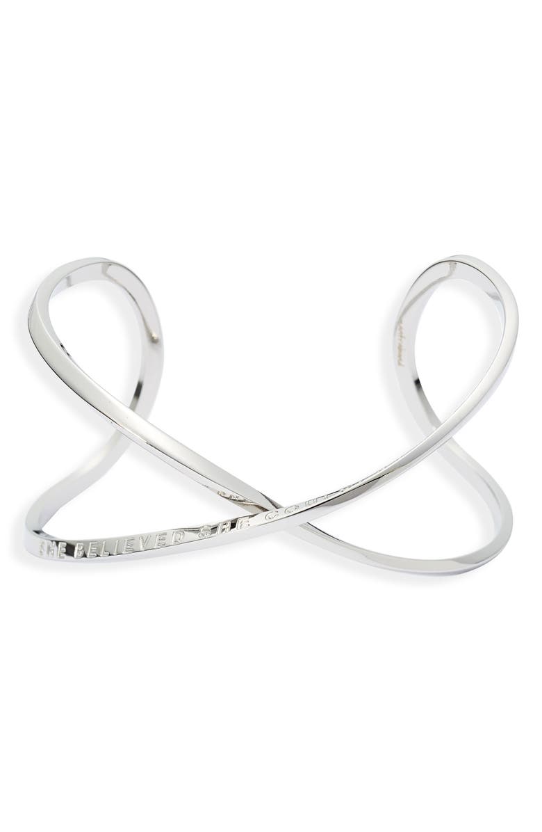 MantraBand<sup>®</sup> She Believed She Could, So She Did Infinity Cuff, Main, color,