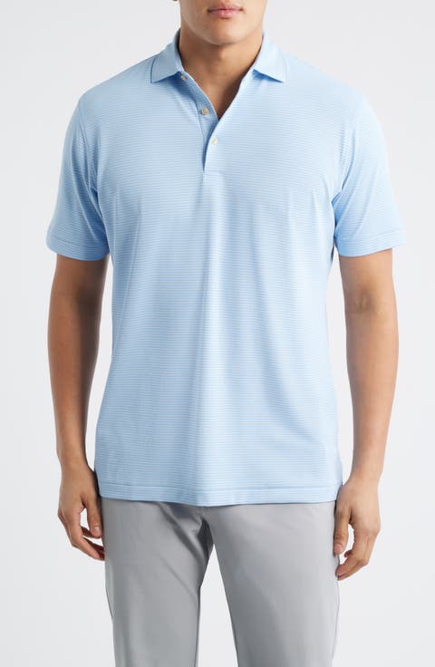 Grace Stripe Performance Piqué Golf Polo