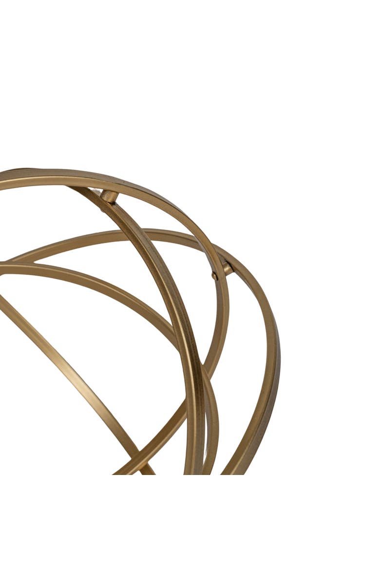 12" Prescott Decorative Tabletop Brass Metal Folding Garden Orb Figurine, Alternate, color, Gold