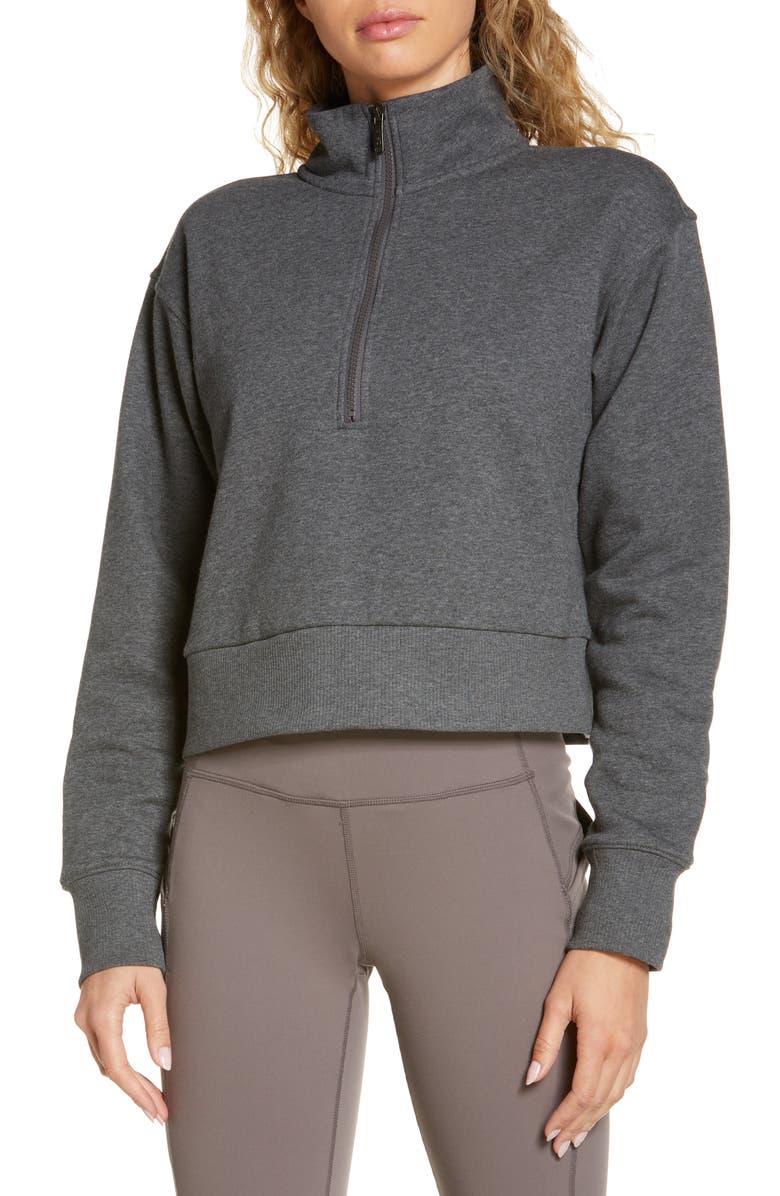 Zella Cara Lite Half Zip Crop Sweatshirt, Alternate, color,