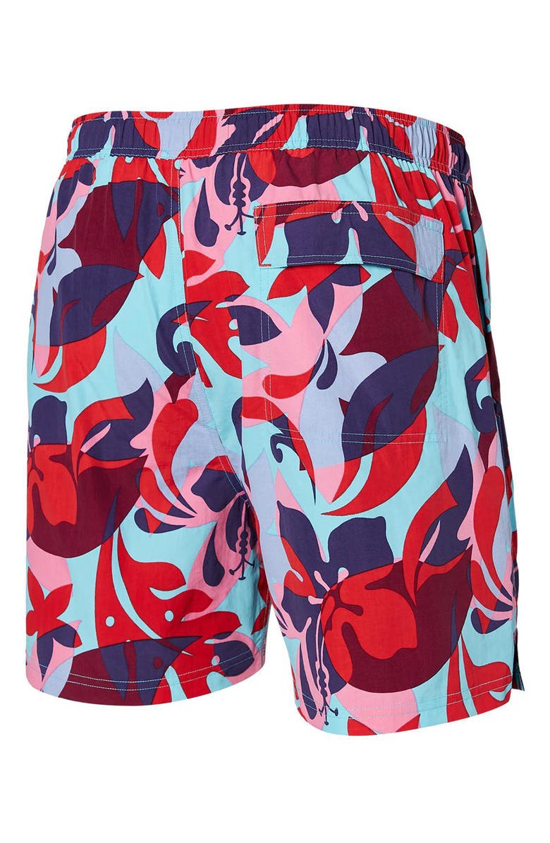 SAXX Floral Print 2N1 Volley Shorts, Alternate, color, Tropical Lens-Multi