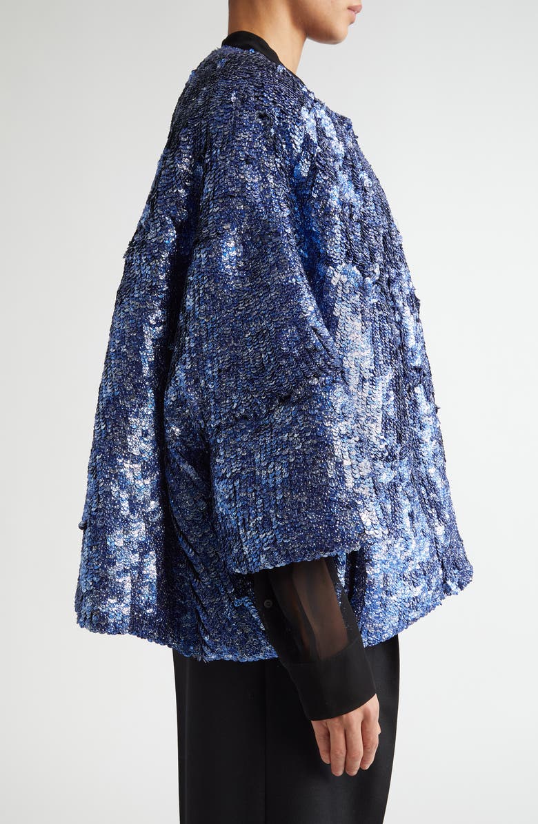 Dries Van Noten Embellished Cocoon Jacket, Alternate, color, Blue