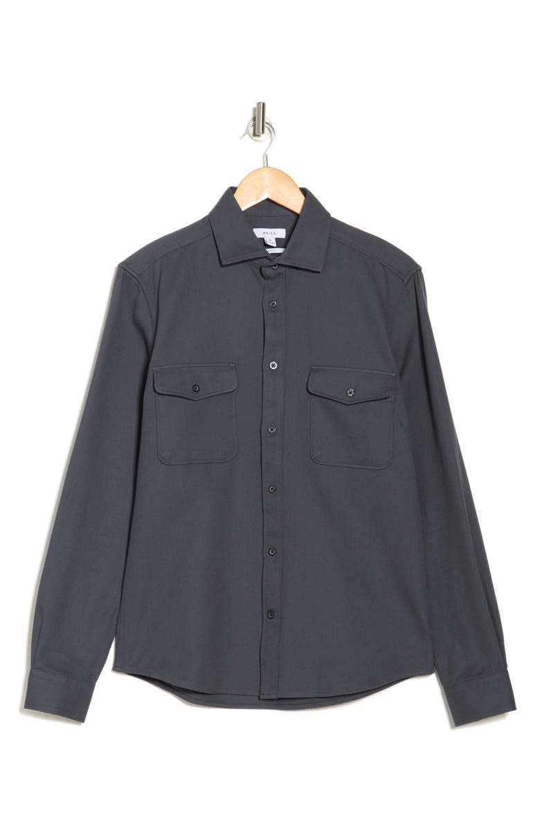 Reiss Arlo Cotton Canvas Button-Up Overshirt, Alternate, color,
