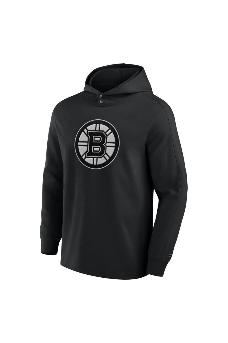 Men's Fanatics Black Boston Bruins Elements Blaze Tri-Blend Long Sleeve Hoodie T-Shirt, Alternate, color, Black