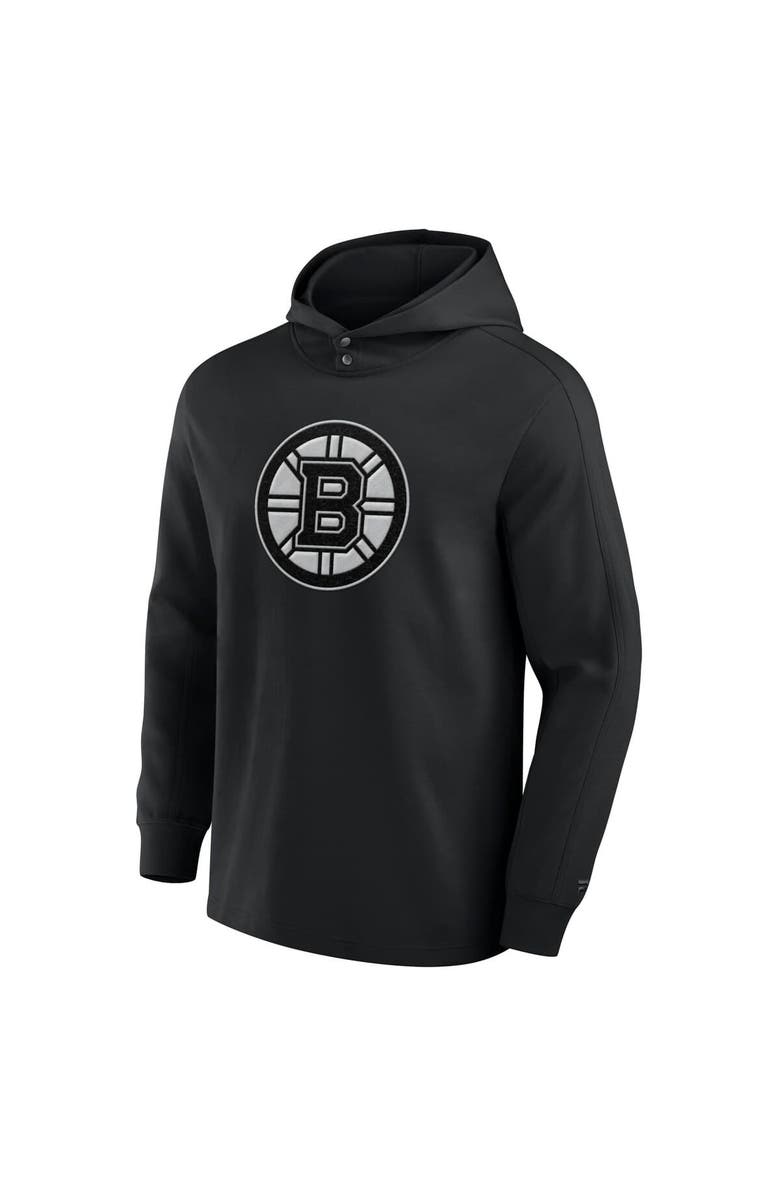FANATICS Men's Fanatics Black Boston Bruins Elements Blaze Tri-Blend Long Sleeve Hoodie T-Shirt, Alternate, color, Black
