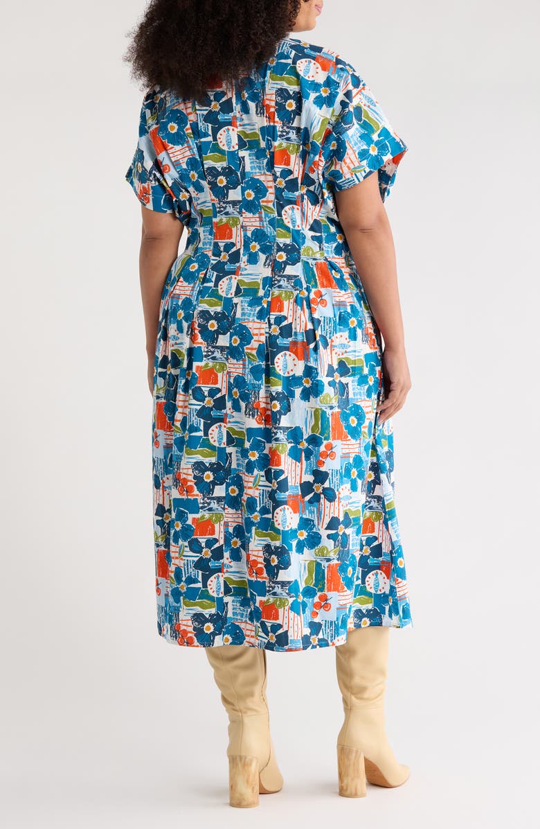 Seasalt Cornwall Lamorna Print Organic Cotton Midi Dress, Alternate, color, Table Sketch Chalk