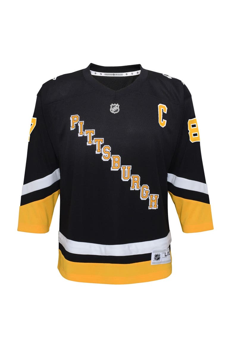 Youth Sidney Crosby Black Pittsburgh Penguins 2021/22 Alternate Replica Player Jersey, Alternate, color, Black