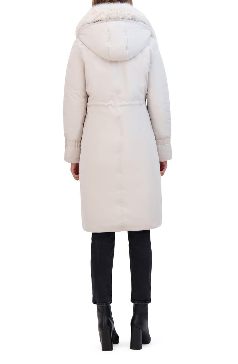 Kenneth Cole New York Hooded Jacket with Faux Fur Trim, Alternate, color, Stone