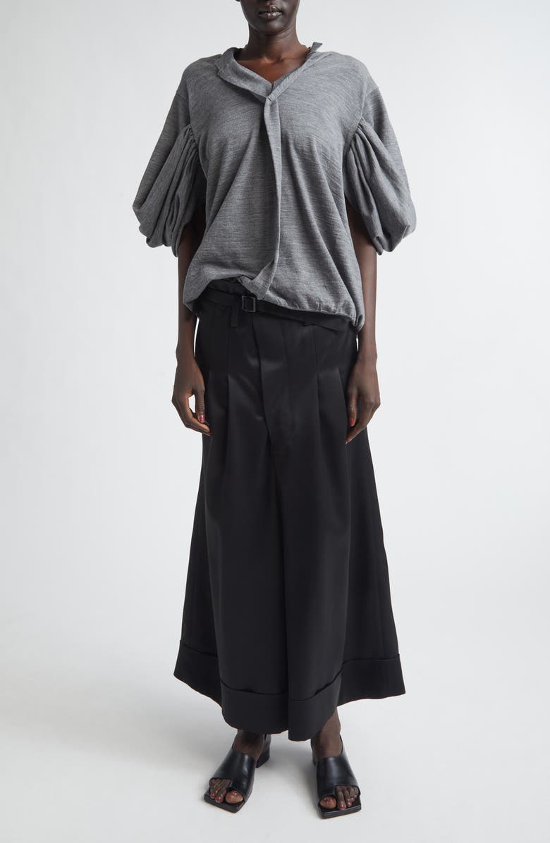 Junya Watanabe Fine Gauge Worsted Wool Jersey Sweater, Alternate, color, Top Gray