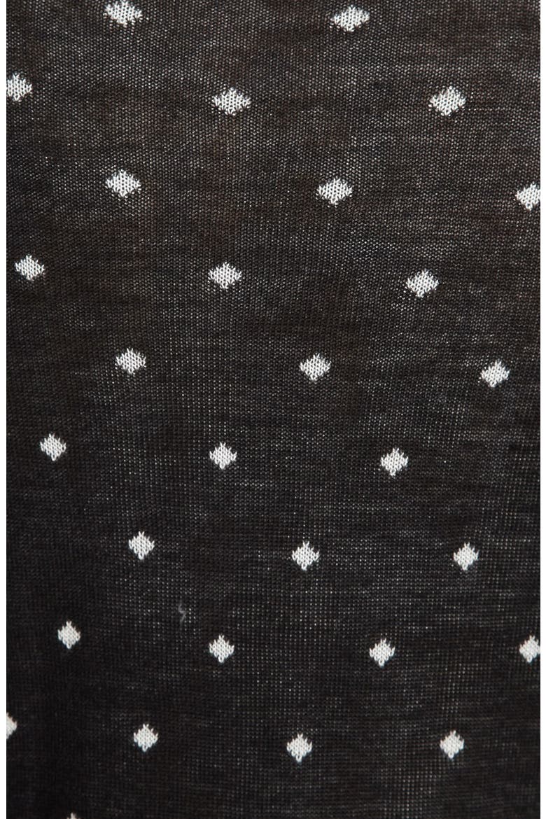 Diamond Pattern Crewneck Sweater with Shirttail Hem, Alternate, color, BLACK COMBO