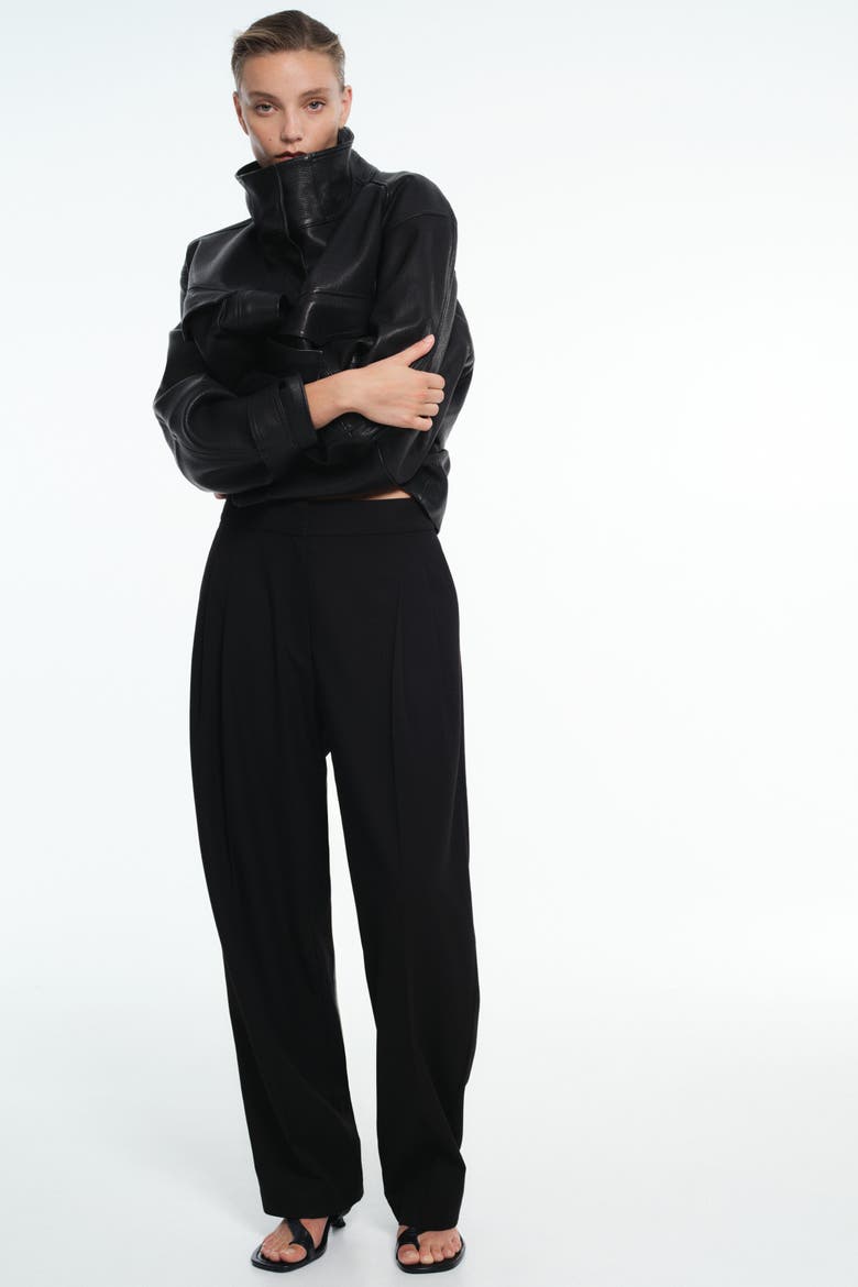 Dressy Barrel-leg Pants, Main, color, Black