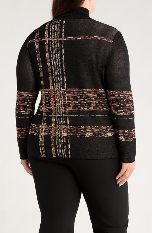 Anne Klein Plus Size Turtleneck Luxe-stitch Sweater In Multi