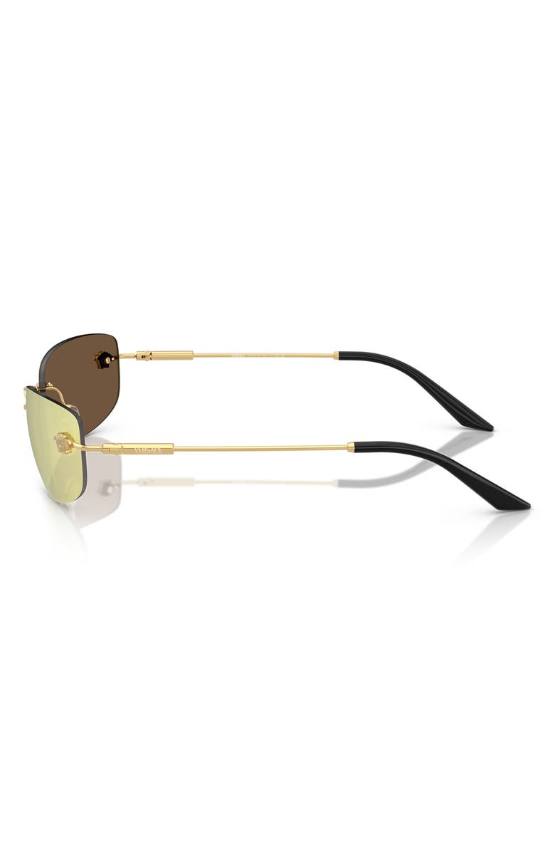Versace 60mm Rectangle Sunglasses, Alternate, color, Gold